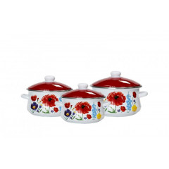 Kitchen set of saucepans 1/3 Poppy bouquet Set of dishes